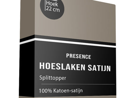 Presence Splittopper Hoeslaken Satijn - Truffel