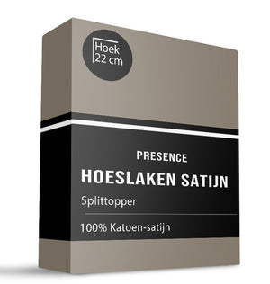 Presence Splittopper Hoeslaken Satijn - Truffel