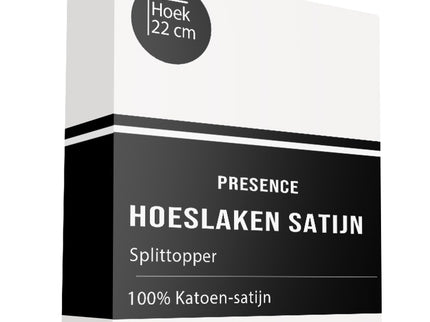 Presence Splittopper Hoeslaken - Satijn - Wit