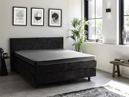 Presence Topper Hoeslaken - Egyptisch Katoen Stretch - Grijs