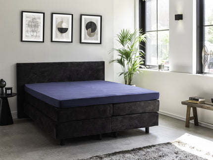 Presence Topper Hoeslaken - Egyptisch Katoen Stretch - Navy