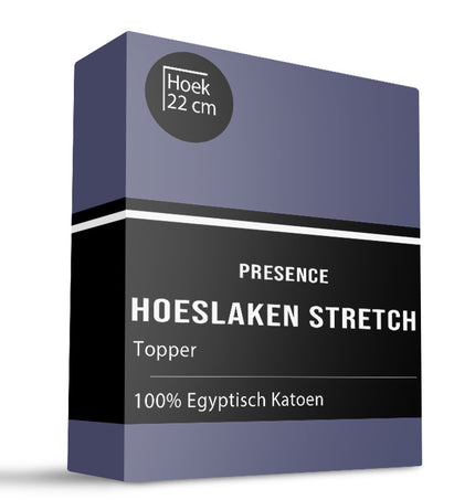 Presence Topper Hoeslaken - Egyptisch Katoen Stretch - Navy