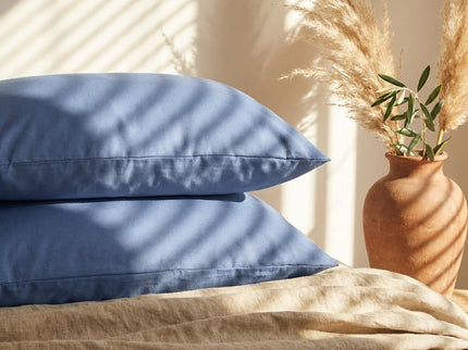 2-Pack Kussenslopen Katoen - Blauw