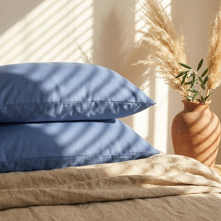 2-Pack Kussenslopen Katoen - Blauw