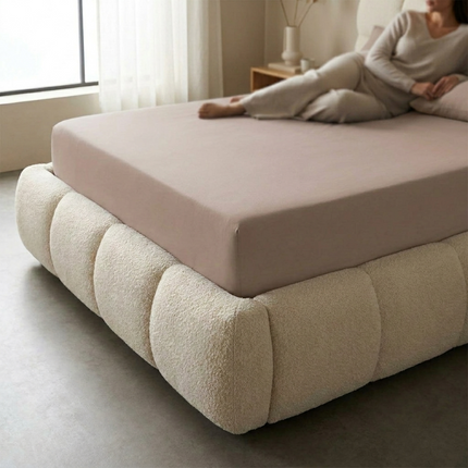 Hoeslaken Katoen Flanel - Taupe