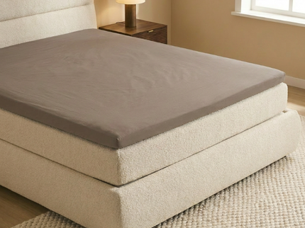 Topper Hoeslaken - Katoen Jersey Stretch - Taupe