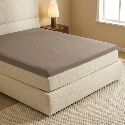 Topper Hoeslaken - Katoen Dubbel Jersey - Taupe