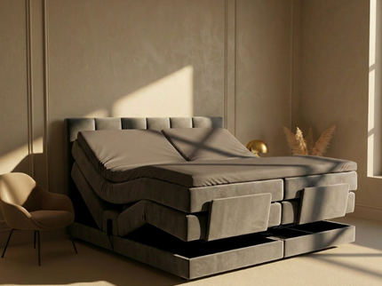 Splittopper Hoeslaken - Katoen - Taupe