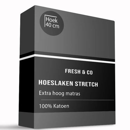 Signature Hoeslaken - Jersey - Luxe Boxspring - Donker grijs