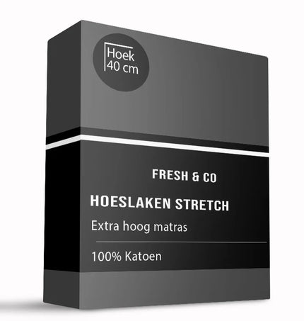 Signature Hoeslaken - Jersey - Luxe Boxspring - Donker grijs