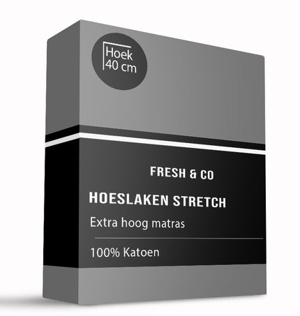 Signature Hoeslaken -Jersey - Luxe Boxspring  - Zilver grijs