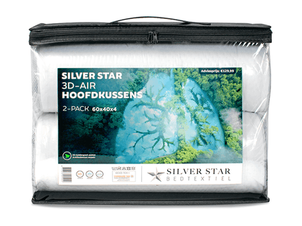 Silver Star Hoofdkussen 3D Air - Set van 2