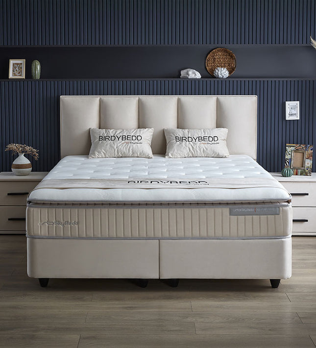 Boxspring met opbergruimte Birdybedd - Beige