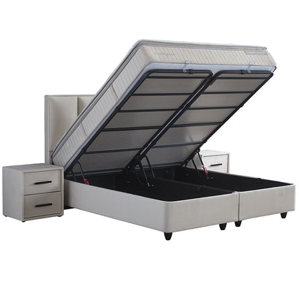 Boxspring met opbergruimte Birdybedd - Beige