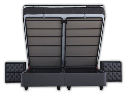 SKYBEDD Boxspring met opbergruimte Chestybedd