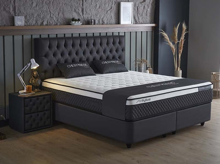 SKYBEDD Boxspring met opbergruimte Chestybedd