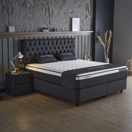 SKYBEDD Boxspring met opbergruimte Chestybedd