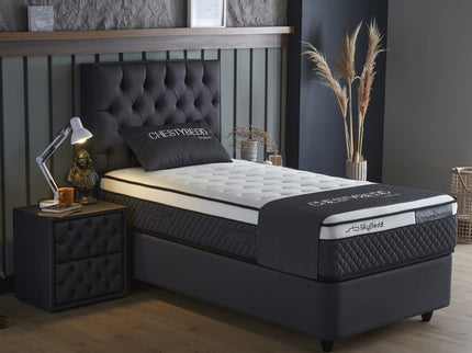 SKYBEDD Boxspring met opbergruimte Chestybedd