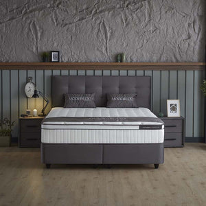 SKYBEDD Boxspring met opbergruimte Modebedd - Antraciet