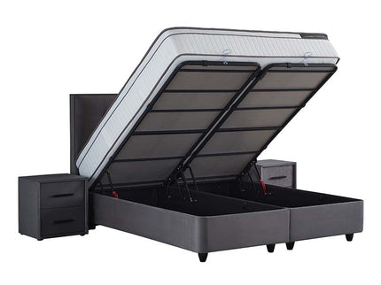 SKYBEDD Boxspring met opbergruimte Modebedd - Antraciet