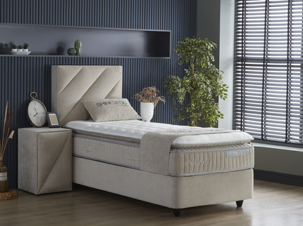 SKYBEDD Boxspring met opbergruimte - Shinebedd