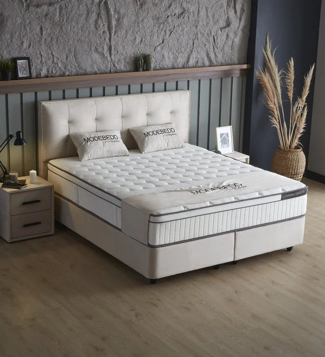 Boxspring met opbergruimte Modebedd - Beige