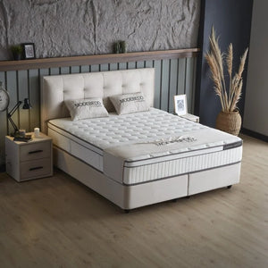 Boxspring met opbergruimte Modebedd - Beige