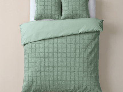 Sleeptime Dekbedovertrek Faux Fur - Check - Groen
