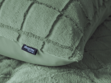 Sleeptime Dekbedovertrek Faux Fur - Check - Groen