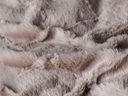 Sleeptime Dekbedovertrek Faux Fur - Check - Taupe