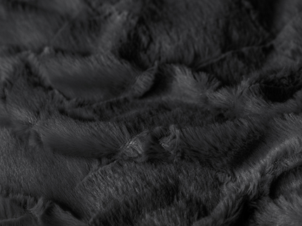 Sleeptime Dekbedovertrek Faux Fur - Check - Zwart