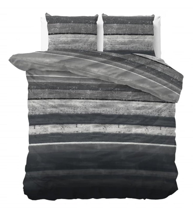 Sleeptime Dekbedovertrek Flanel Marcus - Grijs - 240 x 200/220 cm