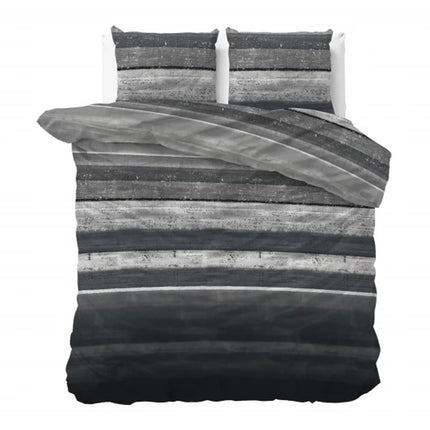 Sleeptime Dekbedovertrek Flanel Marcus - Grijs - 240 x 200/220 cm