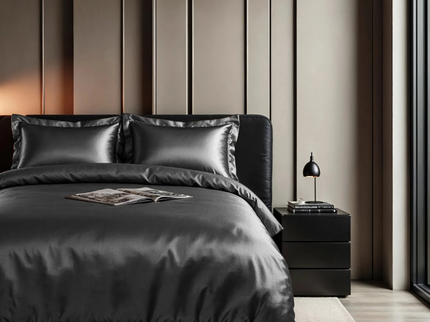 Sleeptime Dekbedovertrek Glossy - Antraciet - 140 x 200/220 cm