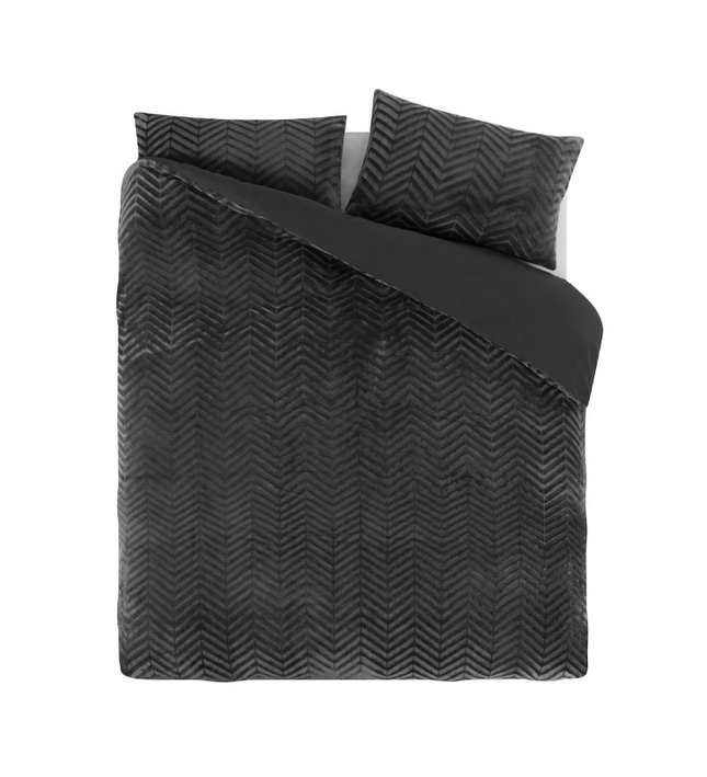 Sleeptime Dekbedovertrek Teddy - Chevron - Antraciet
