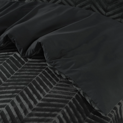 Sleeptime Dekbedovertrek Teddy - Chevron - Antraciet