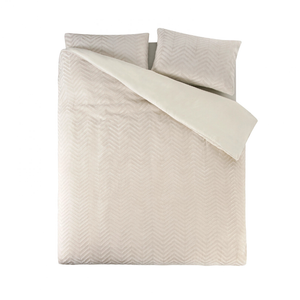Sleeptime Dekbedovertrek Teddy - Chevron - Creme