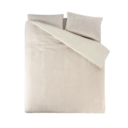 Sleeptime Dekbedovertrek Teddy - Chevron - Creme