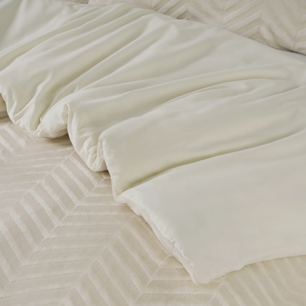 Sleeptime Dekbedovertrek Teddy - Chevron - Creme