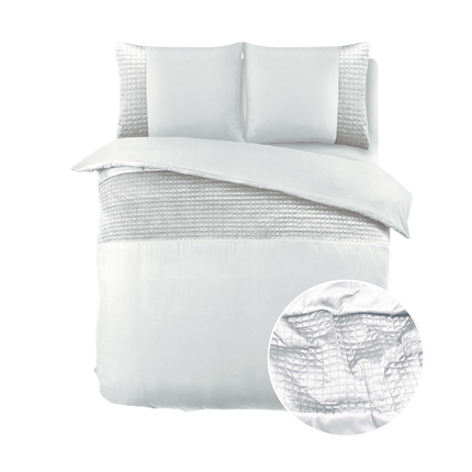 Sleeptime Dekbedovertrek Velvet Band - Wit