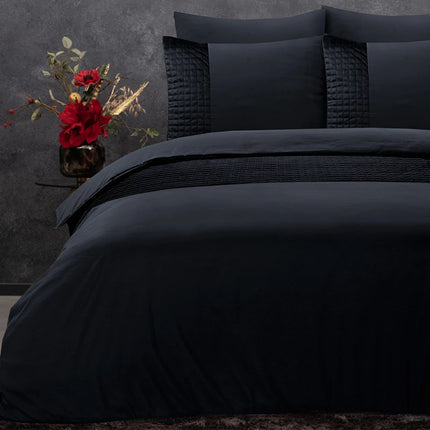 Sleeptime Dekbedovertrek Velvet Band - Zwart