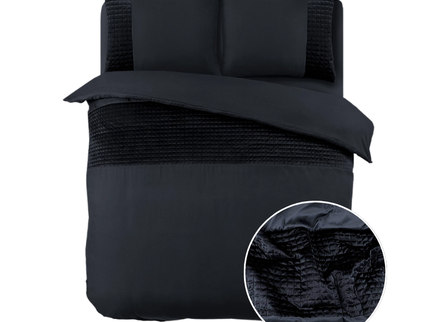 Sleeptime Dekbedovertrek Velvet Band - Zwart