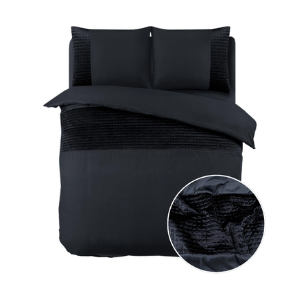 Sleeptime Dekbedovertrek Velvet Band - Zwart