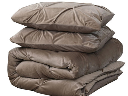 Sleeptime Dekbedovertrek Velvet Pintuck - Taupe