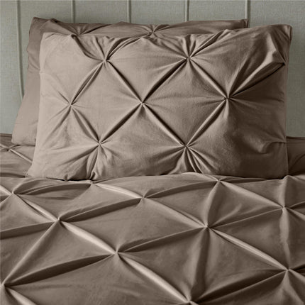 Sleeptime Dekbedovertrek Velvet Pintuck - Taupe