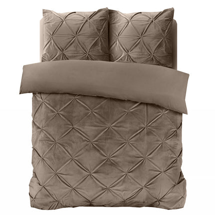 Sleeptime Dekbedovertrek Velvet Pintuck - Taupe