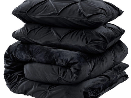 Sleeptime Dekbedovertrek Velvet Pintuck - Zwart