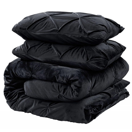 Sleeptime Dekbedovertrek Velvet Pintuck - Zwart