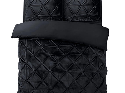 Sleeptime Dekbedovertrek Velvet Pintuck - Zwart