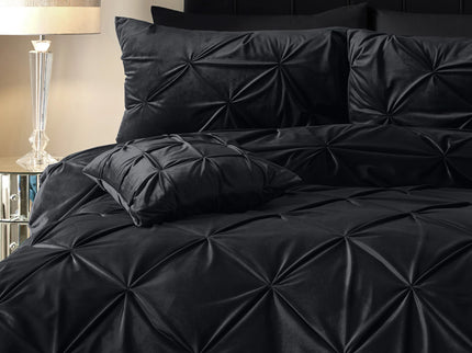 Sleeptime Dekbedovertrek Velvet Pintuck - Zwart